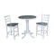 International Concepts Round 30 in Rd Ped Gathering Ht Table, 2 Emily Stools, White/Heather Gray, 30 W, 30 L, 35.1 in H K05-30RT-6B-S6172-2 - alternate 1